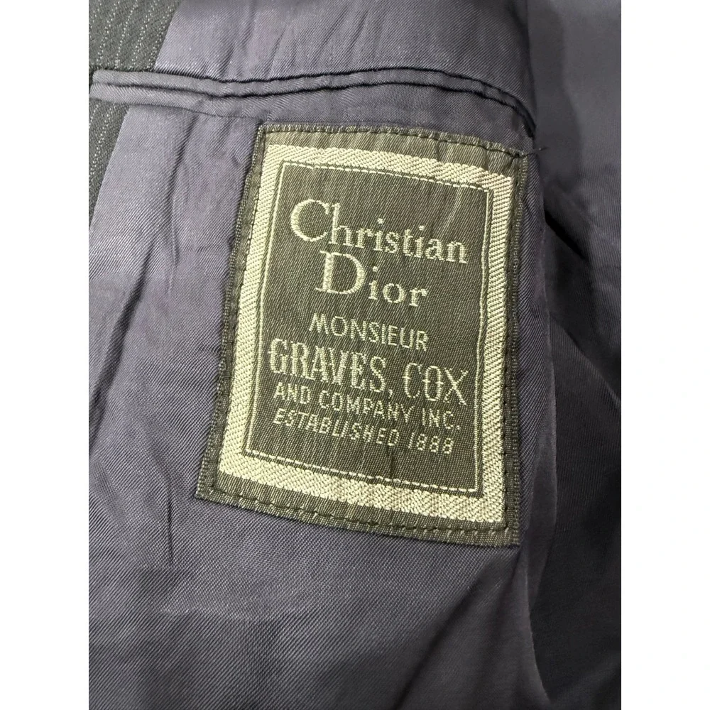 Christian Dior Monsieur Navy Blue Pinstripe Wool Blazer Sport Coat 2 Button 42R